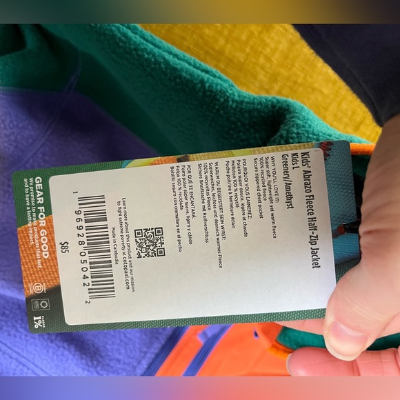 Cotopaxi Kids Fleece Half Zip - Greenery/Amethyst - Picture 4 of 7